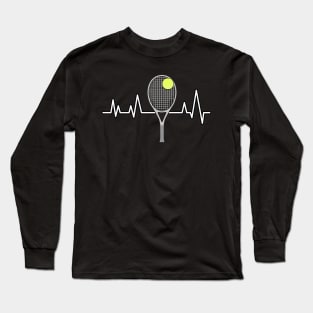 Heartbeat Pulse - Tennis - Racket & Ball Long Sleeve T-Shirt